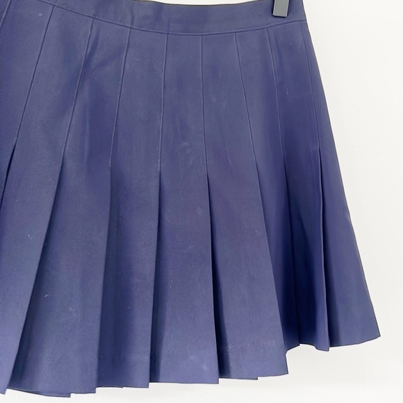 Vintage P.E Navy Pleated Short Zip Through Skirt Sz M - Picture 3 of 5